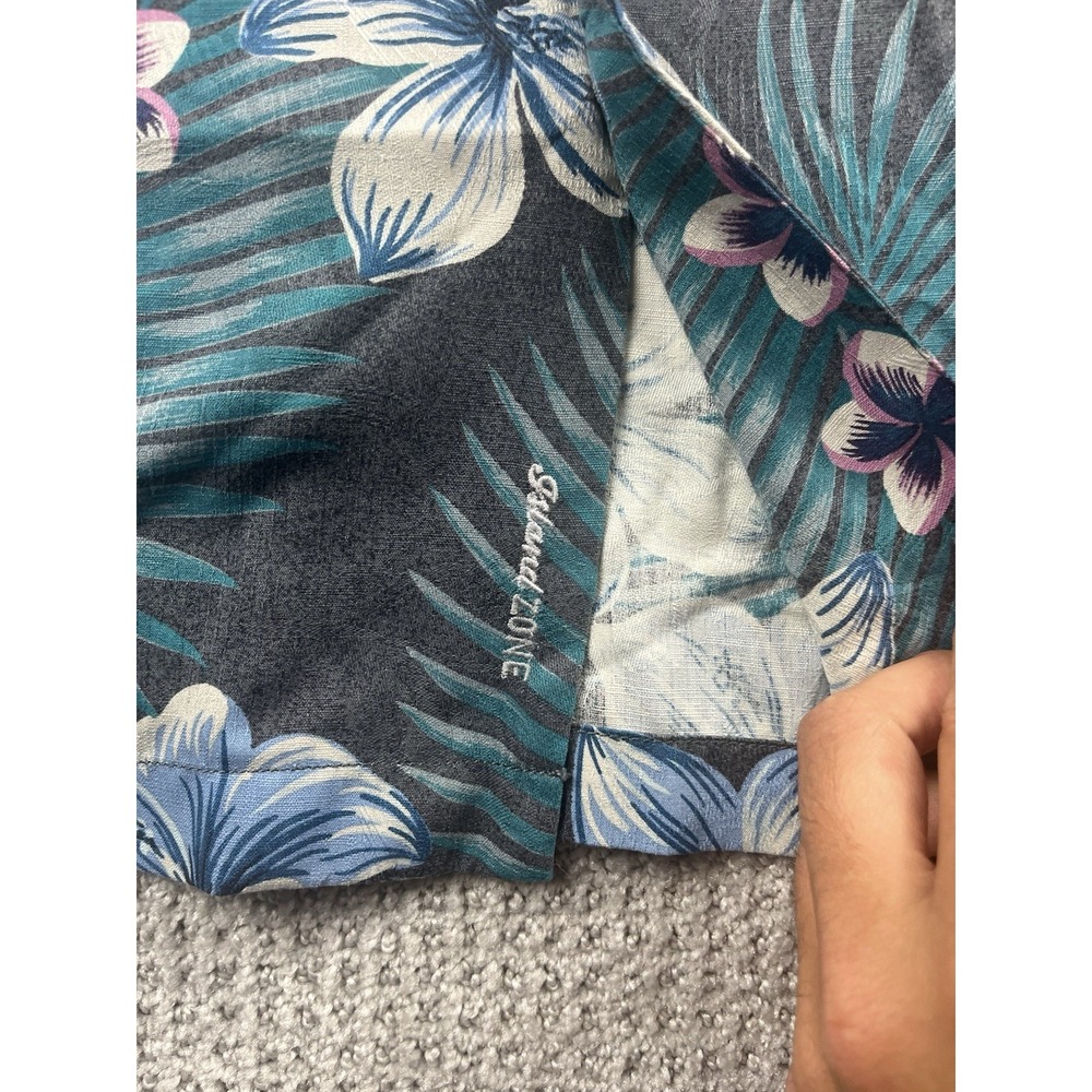 Tommy Bahama Mens 3XL Hawaiian Shirt Green Tropical Camp Floral Silk Blend - Picture 5 of 8